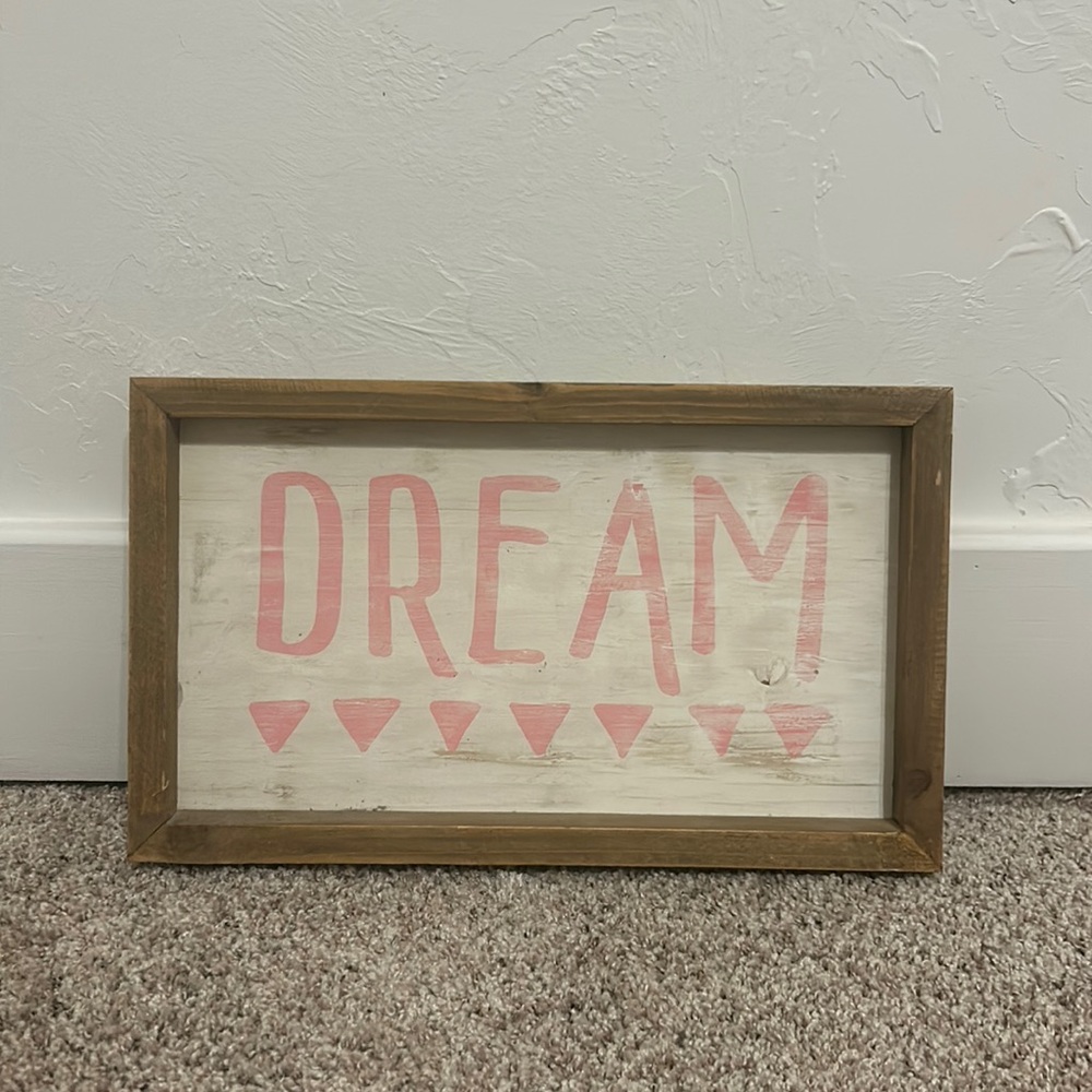 WALL DECOR Wooden Pink and Cream Color Dream Home Accent
